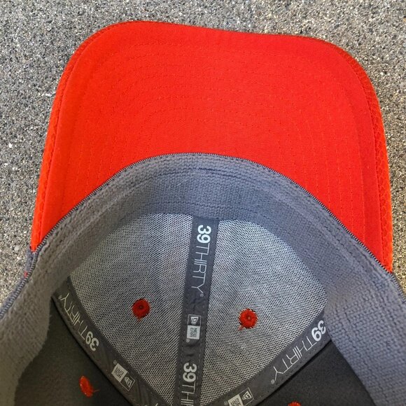 NEW ERA San Francisco Giants Baseball Hat Boys Kid Mesh Cap Grey Orange 39Thirty - Picture 2 of 8